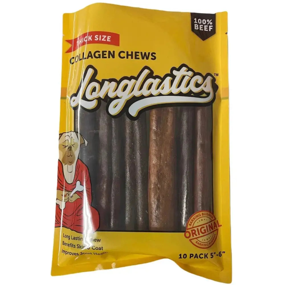 Longlastics™ Thick Collagen Stick 5" to 6" (10 Pack) for Small to Medium Dogs / Medium Chewers - Talis Us