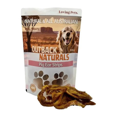 Loving Pets Australia Pig Ear Strips Dog Treats 7 oz - Talis Us