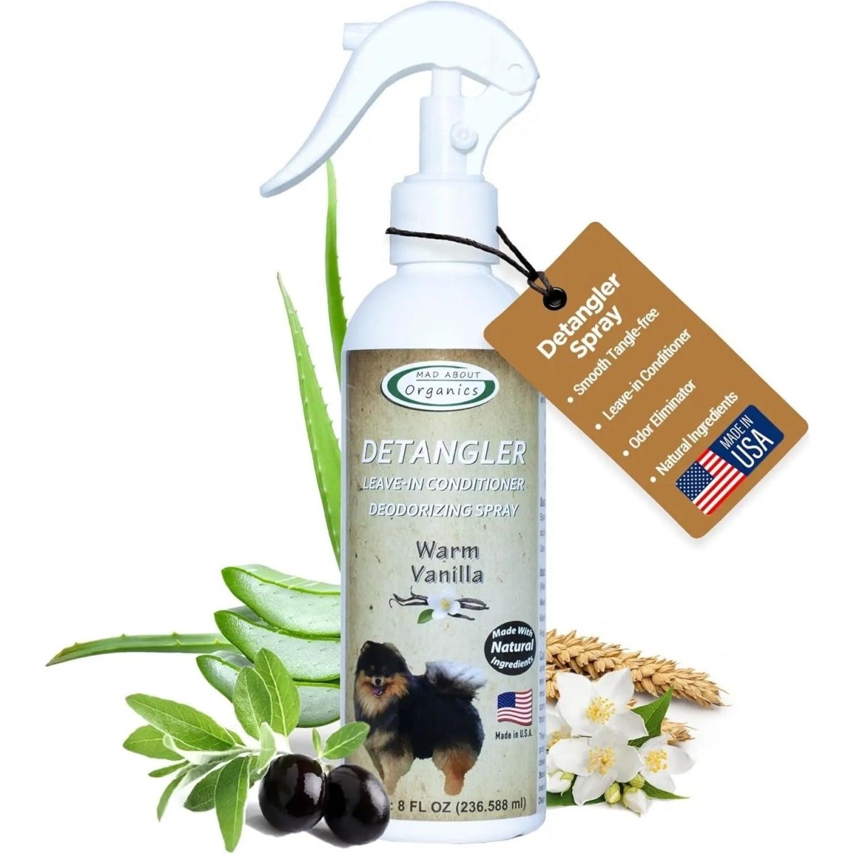 Mad About Organics Detangler Spray - Knot - Free Coats Made Easy 8oz - Talis Us