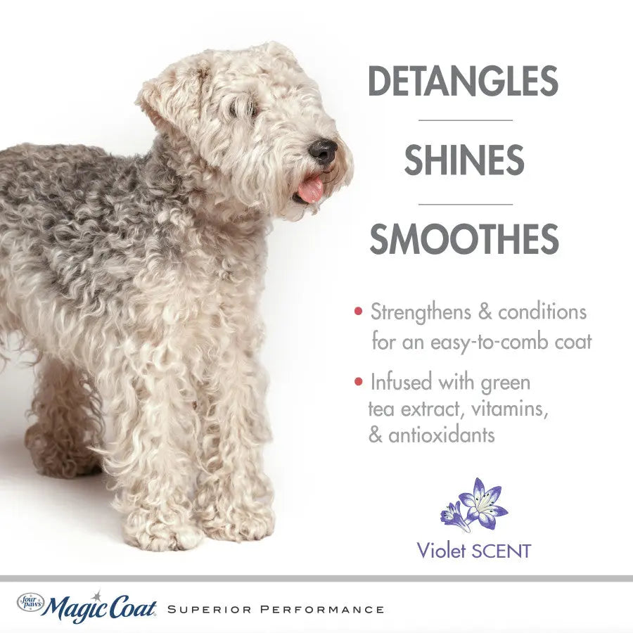 Four Paws detangling dog shampoo for mats, strengthens & conditions for an easy-to-comb coat