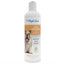 A white bottle of Four Paws Magic Coat Hypoallergenic Dog Shampoo with a bulldog on the label, featuring moisturizing, cleansing, soothing benefits, and oatmeal for dry skin relief.