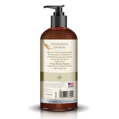 Four Paws hypoallergenic oatmeal dog shampoo in a bottle for gentle cleansing and soothing sensitive skin