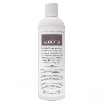 Four Paws Medicated Dog Shampoo with coat tar for soothing irritated skin and maintaining a healthy coat