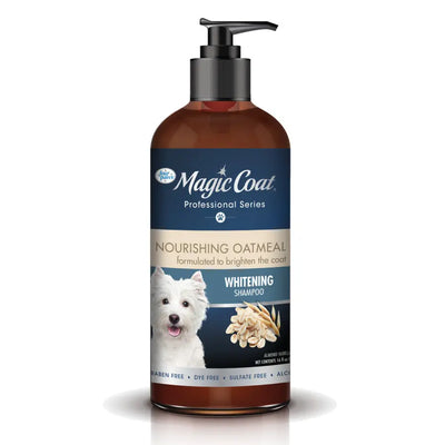 Magic Coat Nourishing Oatmeal Whitening Dog Shampoo in bottle for brightening dog coats