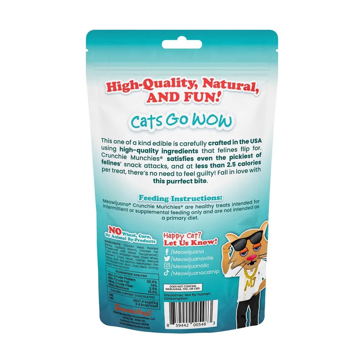 Meowijuana Crunchie Munchie Seafood Medley Cat Treat 3oz - Talis Us