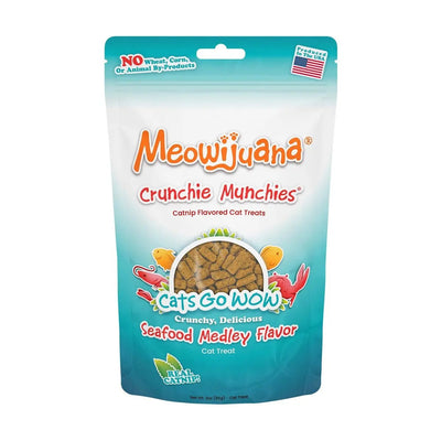 Meowijuana Crunchie Munchie Seafood Medley Cat Treat 3oz - Talis Us