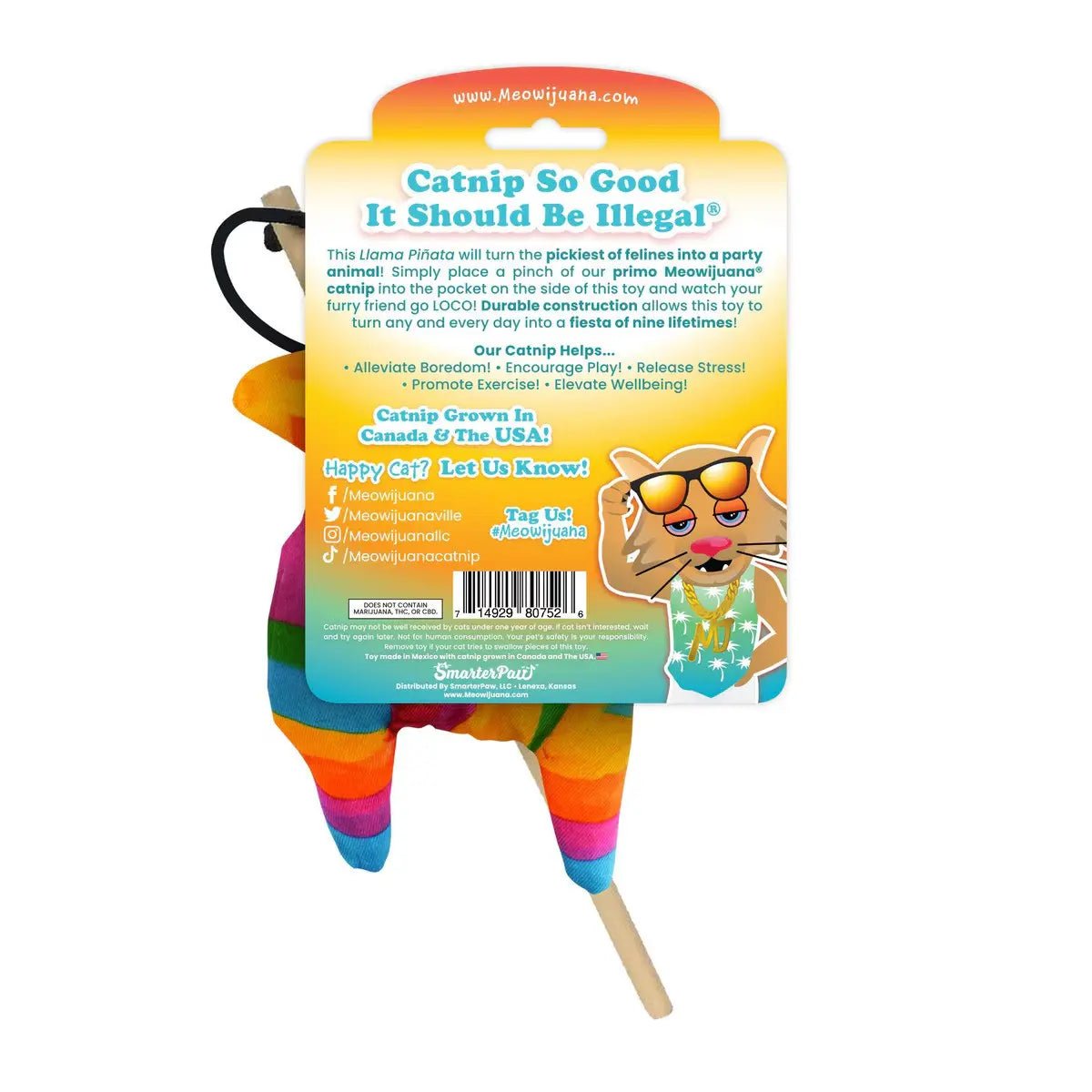Meowijuana Get Smashed Pinata w/Wand Cat Toy - Talis Us