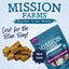 Mission Farms Freeze-Dried Dog Treats Bison Liver and Pumpkin in a blue bag for healthy pet snacks