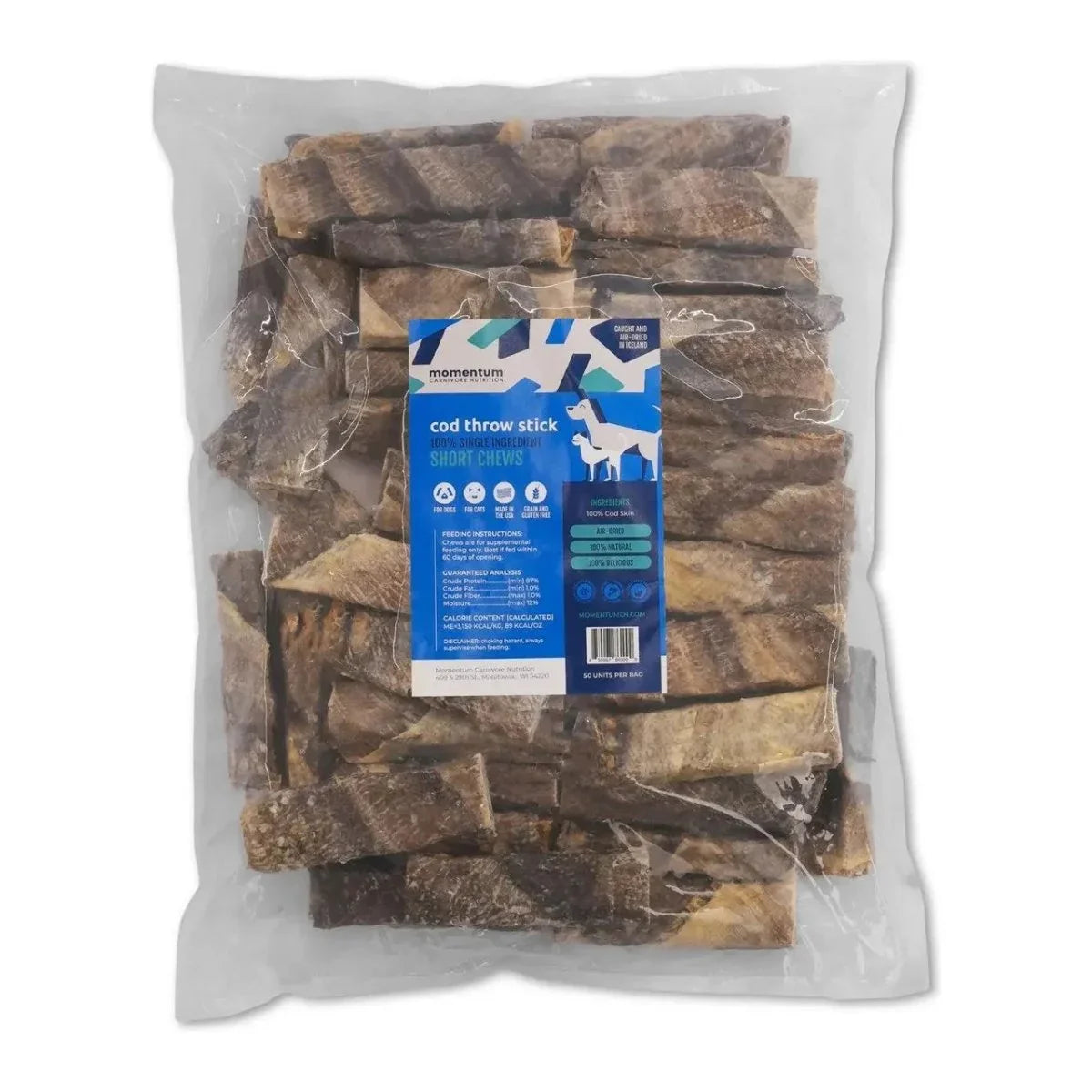 Momentum Carnivore Nutrition Cod Throw Stick Dog Chews - Talis Us