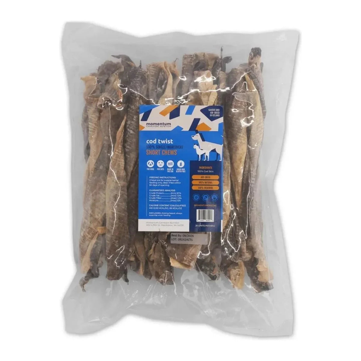 Momentum Carnivore Nutrition Cod Twist Dog Chews - Talis Us