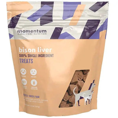 Momentum Carnivore Nutrition Freeze Dried Raw Bison Liver Treats 4oz - Talis Us