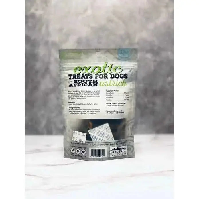 Mosaic South African Ostrich Sausages Infused with Buchu Dog Treats - Talis Us