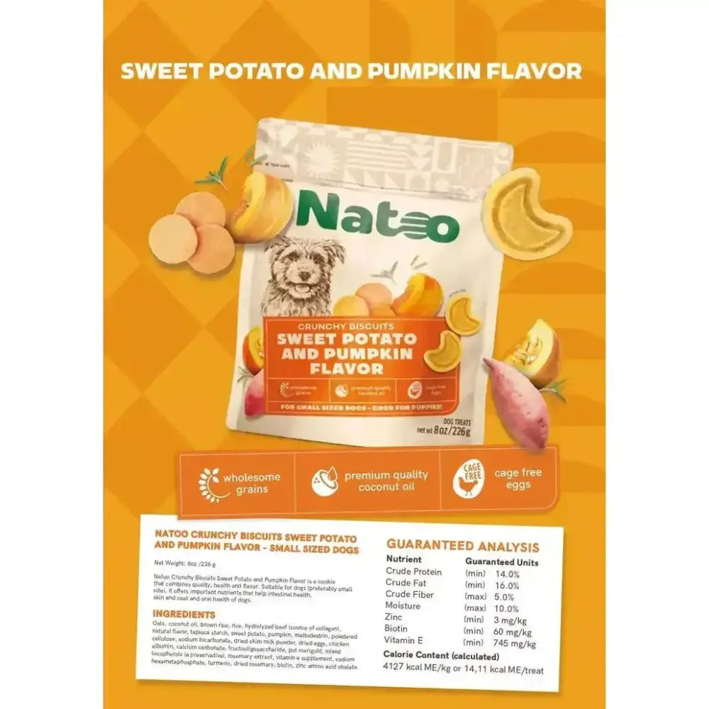 Natoo Biscuits Sweet Potato and Pumpkin Flavor Dog Recipe - Talis Us