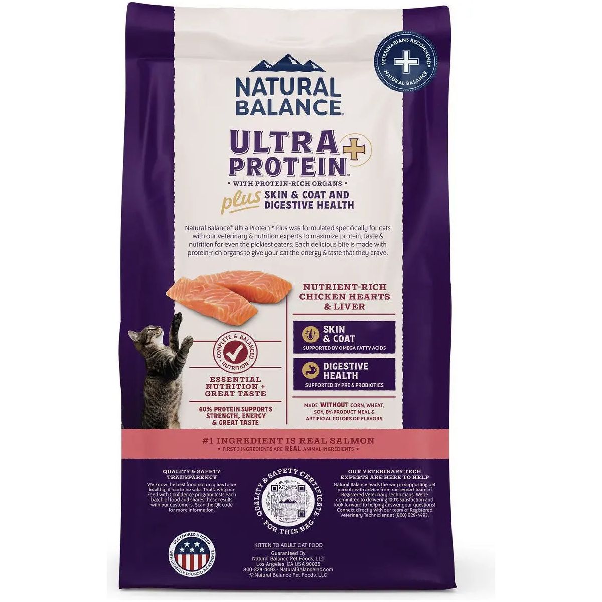 Natural Balance Ultra Protein Plus Skin/Coat/Digestive Health Salmon & Chicken Meal Dry Cat Food - Talis Us