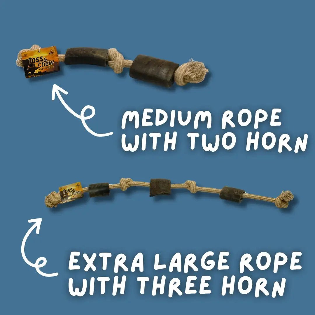 Natural Chew Rope With Keratin - Rich Buffalo Horns - Talis Us