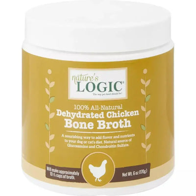 Nature's Logic Dehydrated Chicken Bone Broth Dog & Cat Food Topper 6 oz Nature's Logic