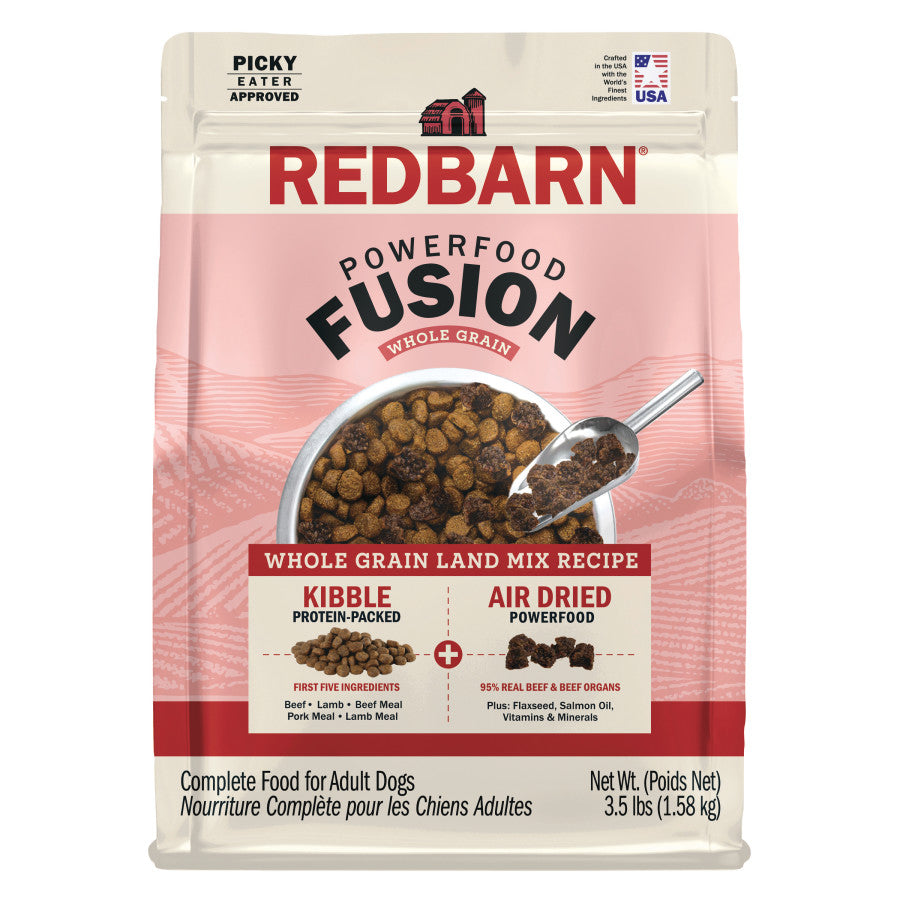 Redbarn Pet Products Powerfood Fusion Whole Grain Land Mix Beef Recipe Dry Dog Food