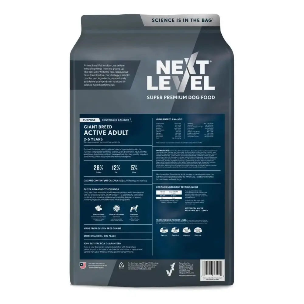 Next Level Giant Breed Active Adult Dry Dog Food 50 lb - Talis Us