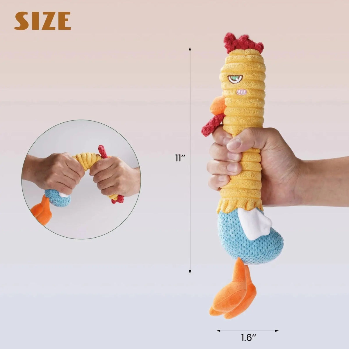 Nocciola 3 - in - 1 Chicken Dog Toy with Rubber Squeaker - Talis Us