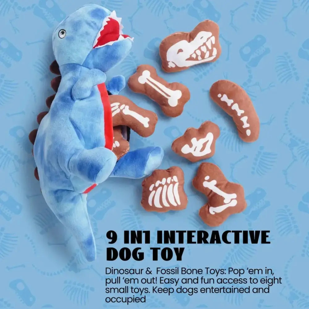 Nocciola Dinosaur Adventure Plush Dog Toy - 9 - in - 1 Interactive Fun - Talis Us