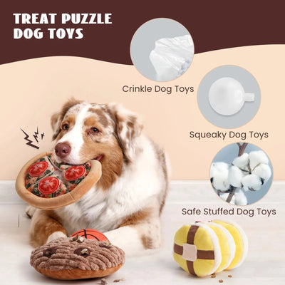 Nocciola Food - Themed Puzzle Dog Toys with Crinkle and Squeak Sounds - Talis Us