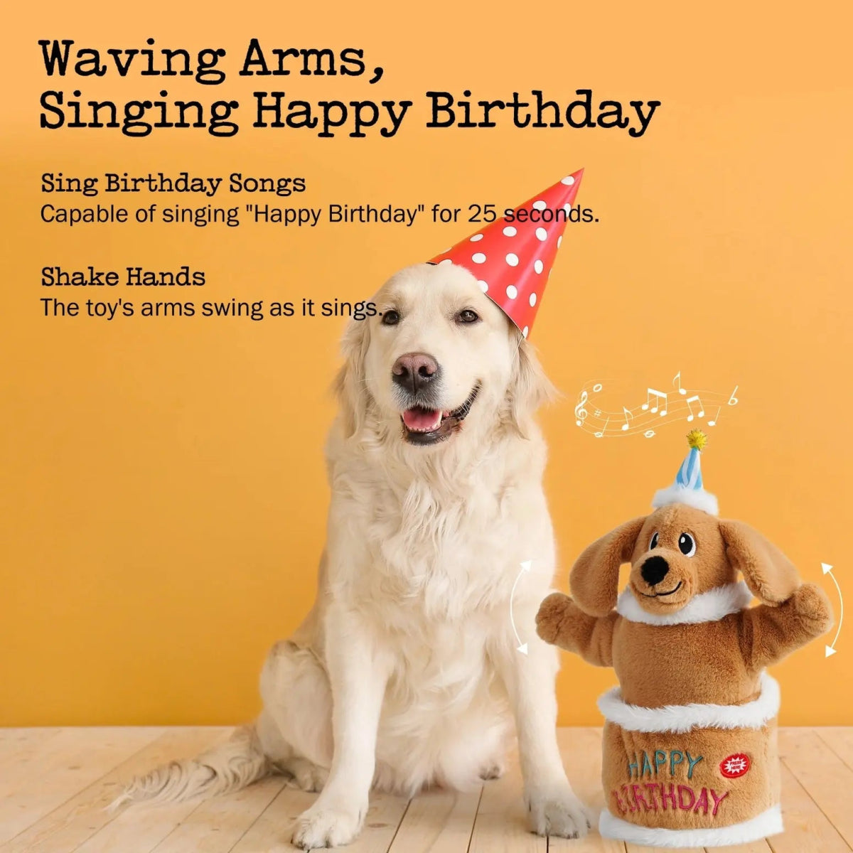 Nocciola Fuzzwoof Singing and Dancing Birthday Cake Dog Toy - Talis Us