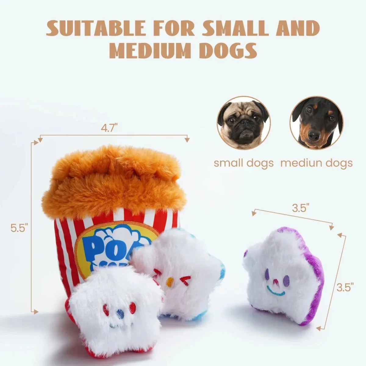 Nocciola Interactive Popcorn Bucket Dog Toy with Squeaky Plush - Talis Us
