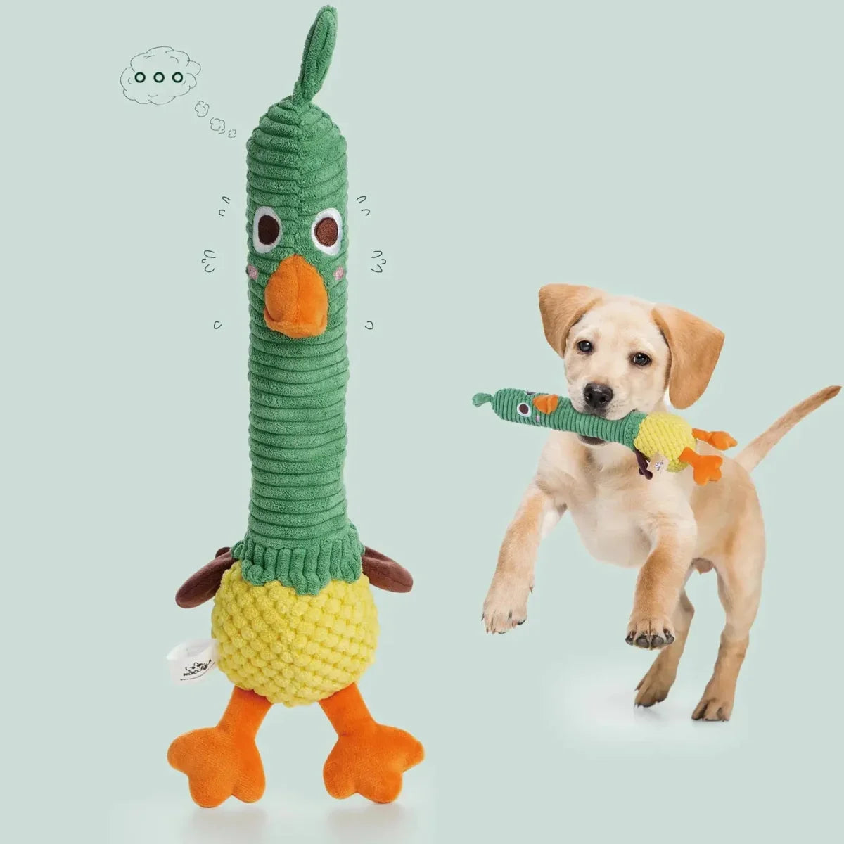 Nocciola Plush Duck with Rubber Squeaker - Endless Playtime - Talis Us