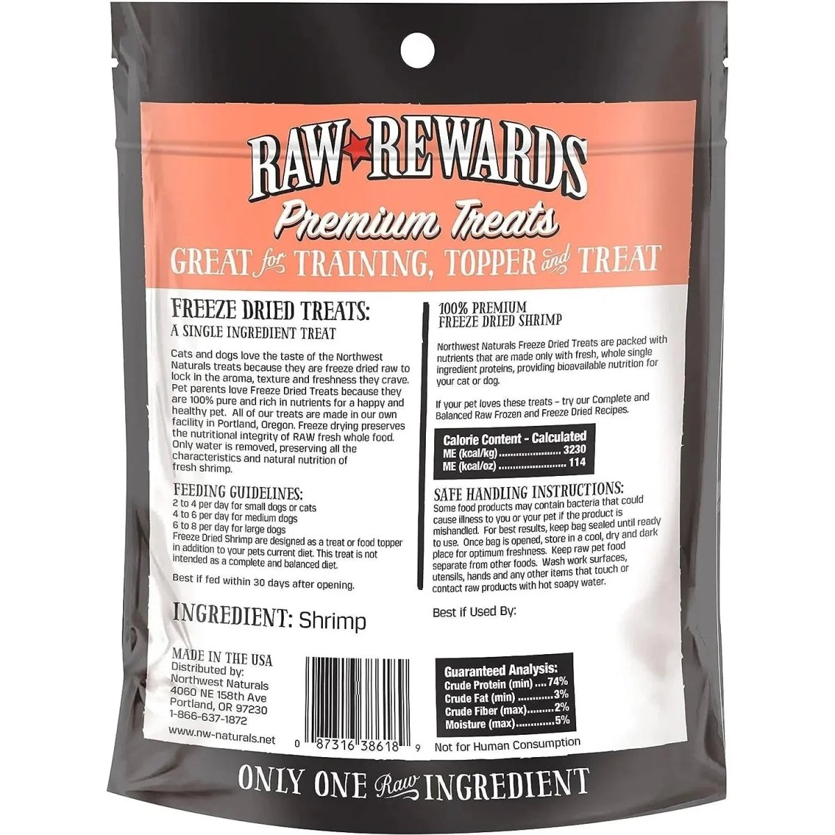 Northwest Naturals Shrimp Freeze - Dried Treats for Dogs and Cats 1oz - Talis Us