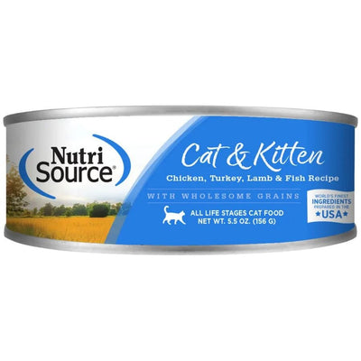 NutriSource Cat & Kitten All Life Stages Canned Cat Food 12ea/5.5 oz - Talis Us
