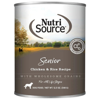 NutriSource Senior Chicken and Rice Canned Dog Food 12ea/12.3 oz - Talis Us