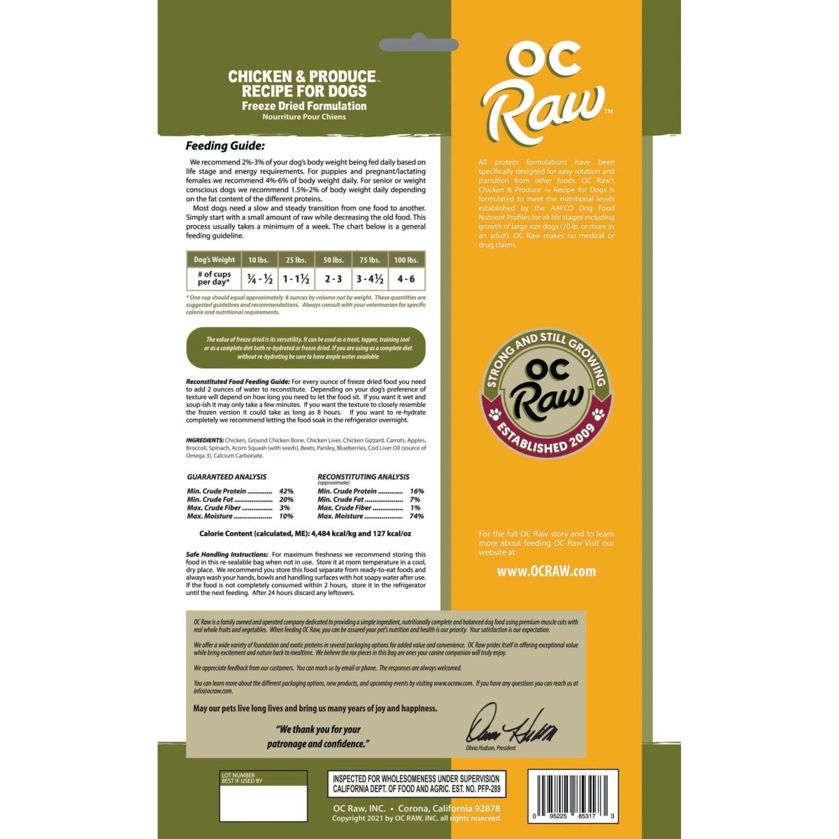 OC Raw Freeze Dried Meaty Rox Chicken & Produce Dog Food - Talis Us