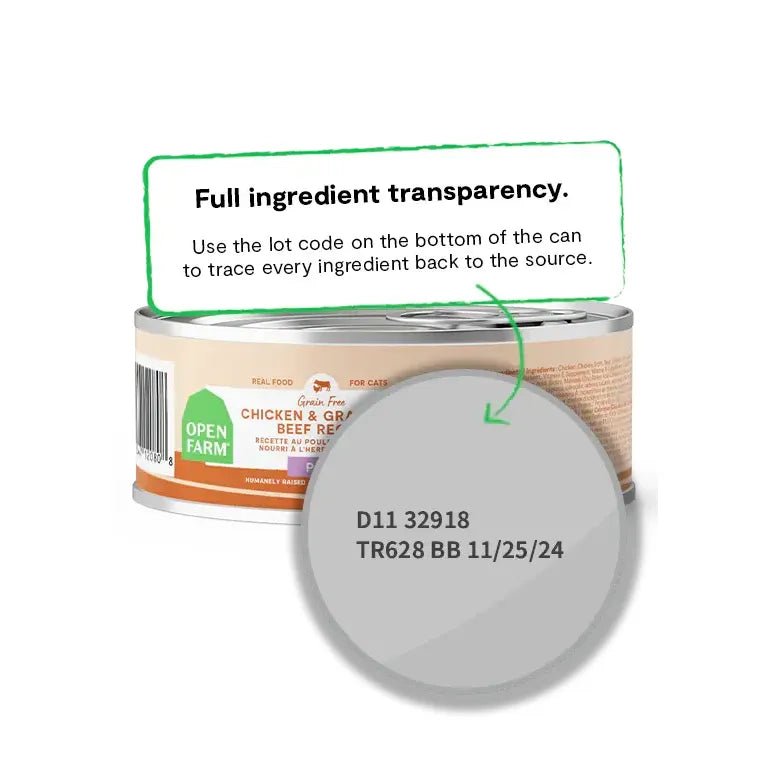 Open Farm Grain Free Chicken & Grass - Fed Beef Wet Cat Food - Talis Us