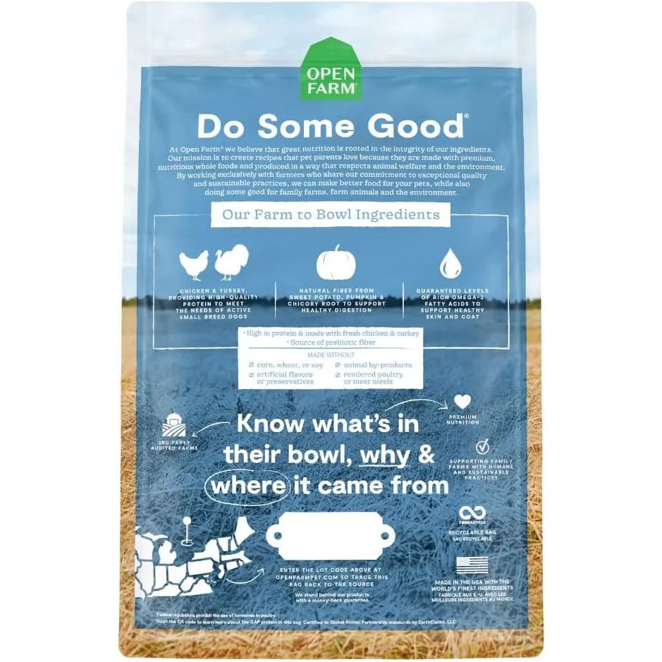 Open Farm Small Breed Chicken, Turkey & Ancient Grains Dry Dog Food - Talis Us