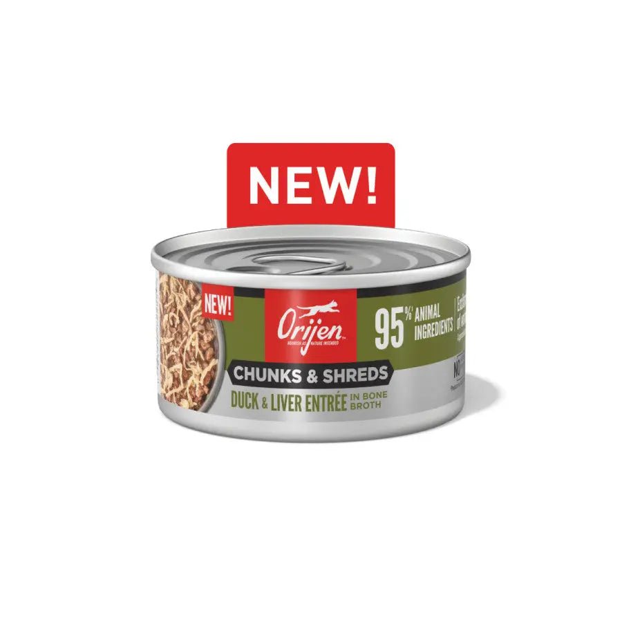 ORIJEN Duck & Liver Grain - Free Chunks in Gravy & Shreds Wet Cat Food - Talis Us