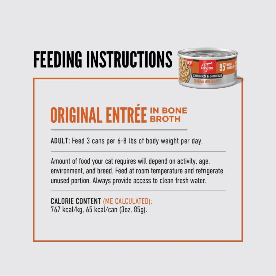 ORIJEN Original Grain - Free Chunks in Gravy & Shreds Wet Cat Food - Talis Us