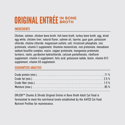 ORIJEN Original Grain - Free Chunks in Gravy & Shreds Wet Cat Food - Talis Us