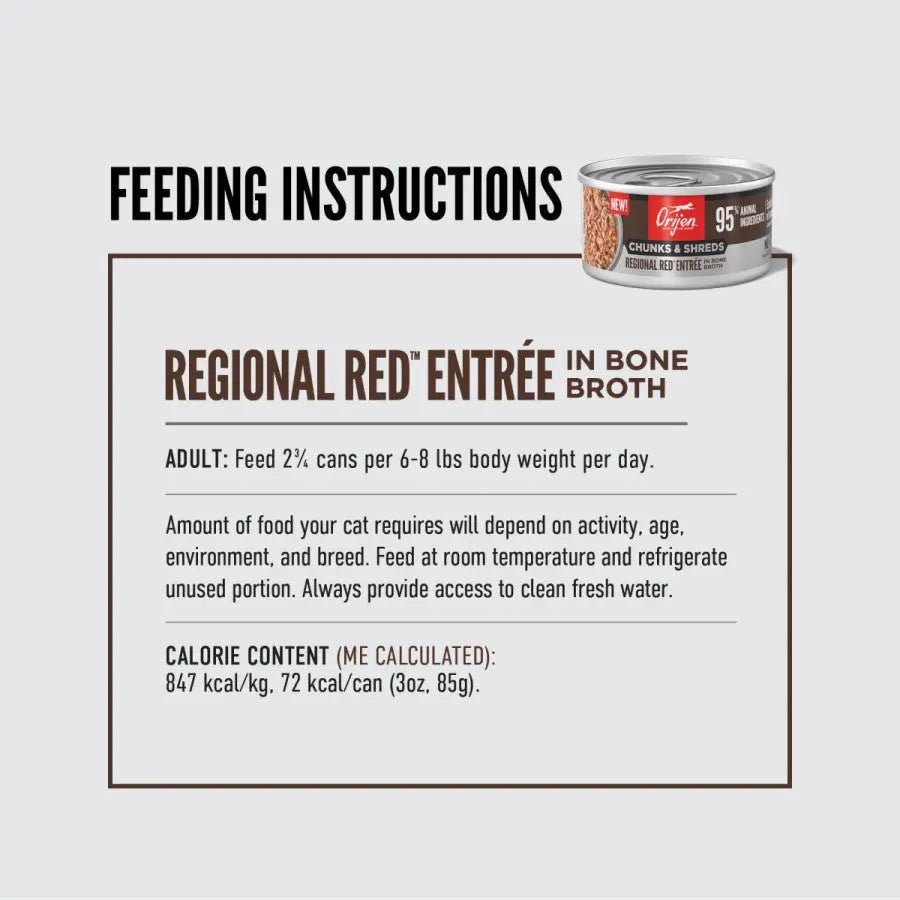 ORIJEN Regional Red Grain - Free Chunks in Gravy & Shreds Wet Cat Food - Talis Us