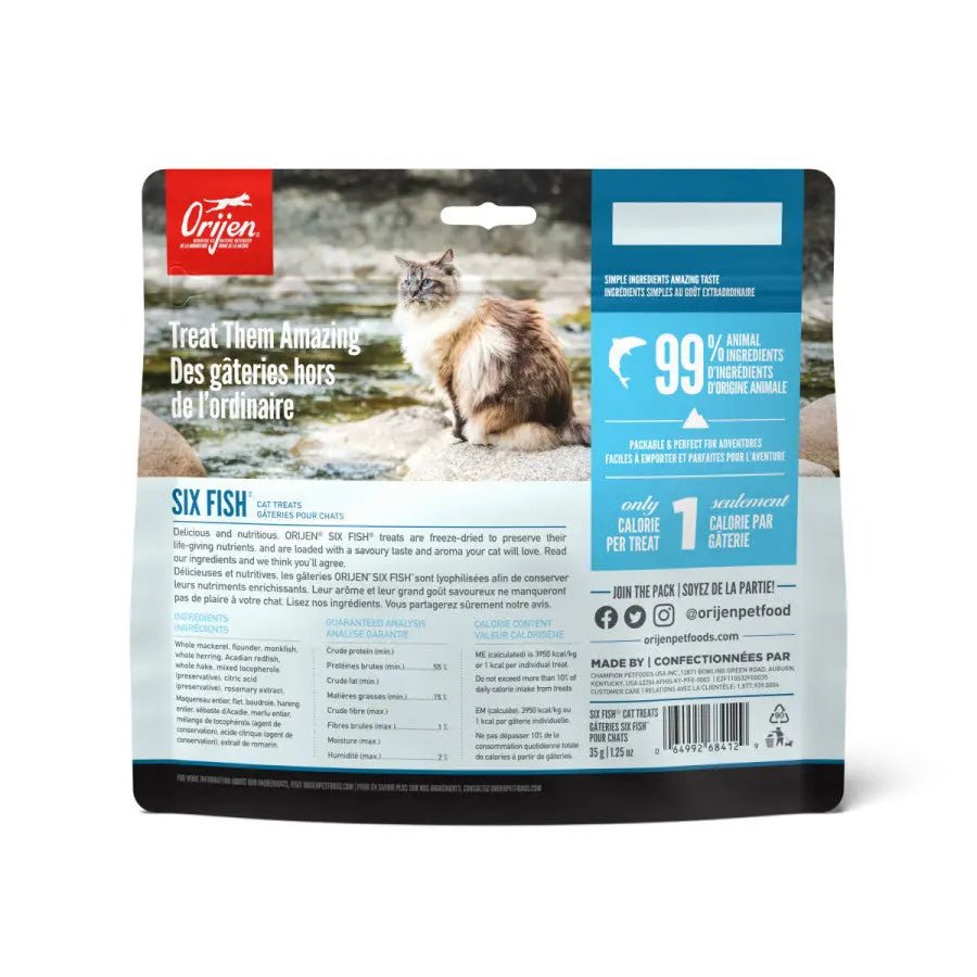 ORIJEN Six Fish Grain - Free Freeze - Dried Cat Treats 1.25 oz - Talis Us