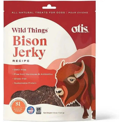 OTIS Wild Things Grass - Fed Bison Jerky Dog Treats 4oz - Talis Us