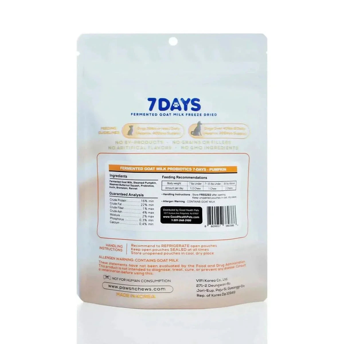 Pawsnchews 7 Days Probiotic Goat Milk Dog Treats - Talis Us