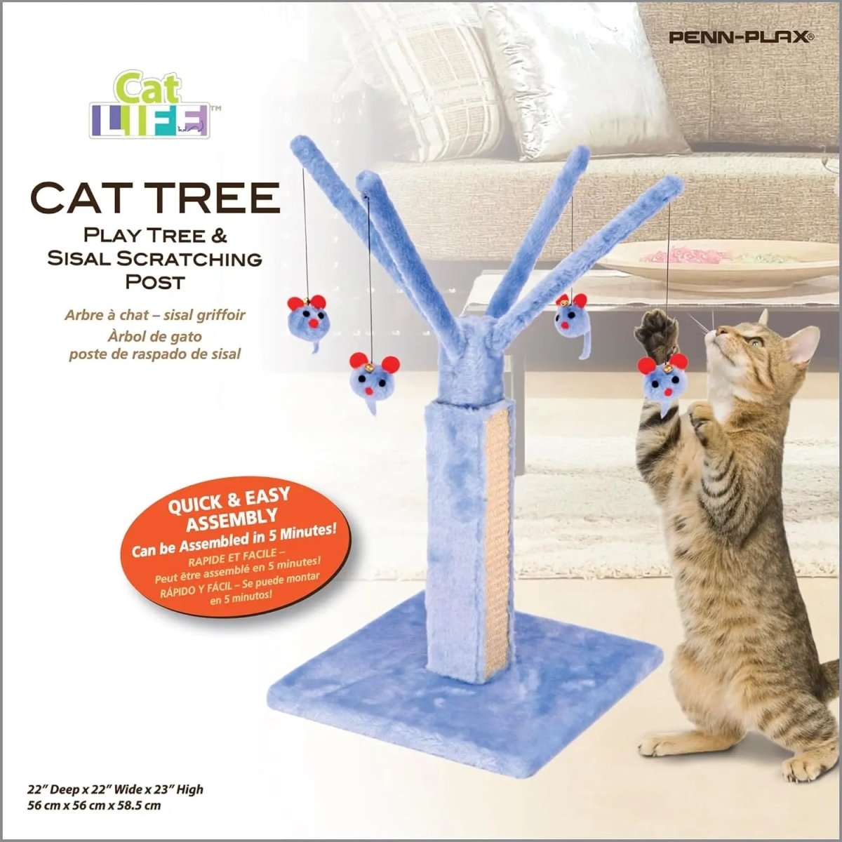 Penn - Plax Cat Life Play Tree with Mouse Toys and Scratching Post - Talis Us