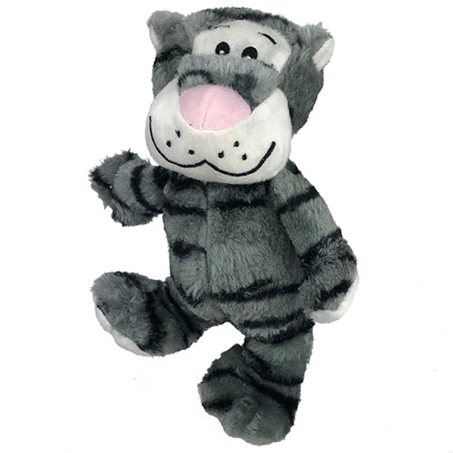 Petlou squeaky dog toys plush grey tiger for fun playtime entertainment