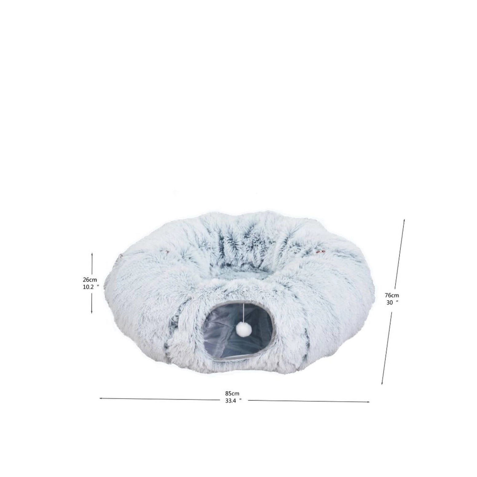 Cozy PetPals Group cat tunnel with bed combo featuring soft plush material for playful and resting cats