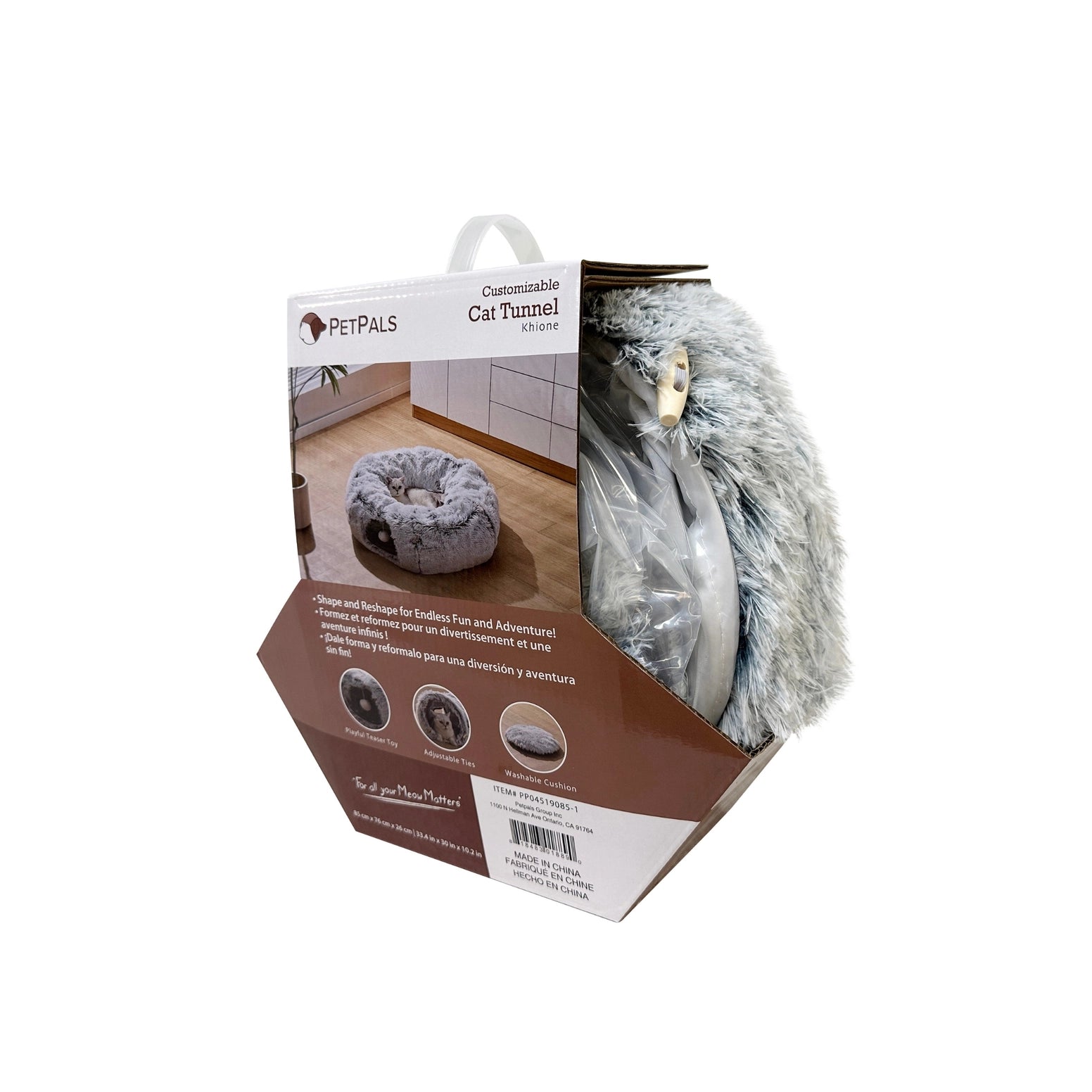 PetPals Group Cat Tunnel with Bed Combo, cozy design for playful cats and relaxing naps