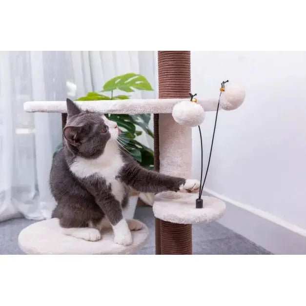 Petpals Quartz 5 Level Cat Tree with 4 Scratching Posts and Handwoven Basket - Talis Us