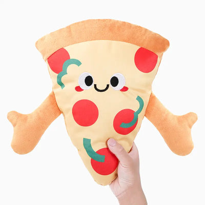 Hugsmart Pet pizza dog plush toy, soft and colorful design perfect for playful dogs