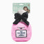 Hugsmart Pet plush perfume dog toy in pink with a black bow and playful design for fun fetch sessions