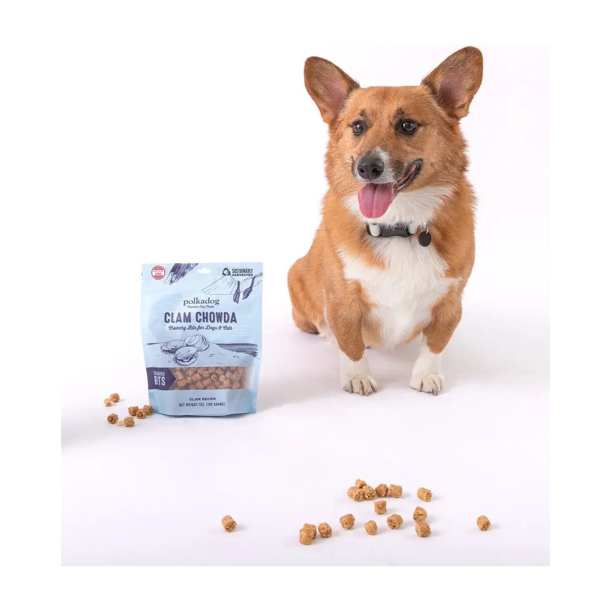 Polkadog Clam Chowda Training Bits Crunchy Dog and Cat Treats - Talis Us