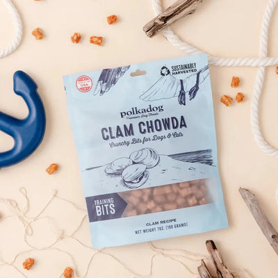 Polkadog Clam Chowda Training Bits Crunchy Dog and Cat Treats - Talis Us